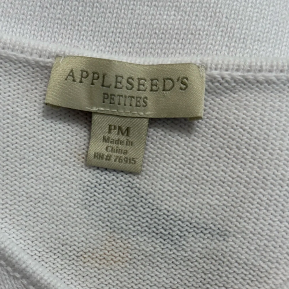 Nautical Themed White Sweater Sailboats and Lighthouse Appleseeds Petite Medium - Picture 5 of 7